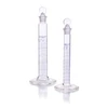 Kimble 20040-1000 KIMAX Graduated Mixing Cylinder, Class B, with Pennyhead Glass Stopper and Blue Scale, 1000 mL, Case o