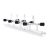 Kimble 216145-0004 KONTES Double Vacuum and Gas Manifold, With PTFE Valves at 45° Angle, 500 mm