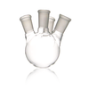 Kimble 295790-0100 KONTES Angled Four Side Neck Round Bottom Flask, 14/20, 14/20, 100 mL