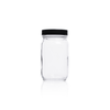 Kimble 5310858V-21 Clear Glass Standard Wide-Mouth Jars, Convenience Packs (Caps Attached), Pulp / Vinyl, 250 mL, Case