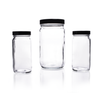 Kimble 5513289C-82 Clear Glass Straight-Sided Jars, tall form, Bulk Packs - Shrink Modules With Caps in Bags, 1000 mL
