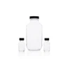 Kimble 5610433C-22 Clear Glass French Square Bottles, Bulk Packs, Shrink Modules With Caps in Bags, 125 mL, Solid PE