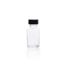 Kimble 5611220V-21 Clear Glass French Square Bottles, Convenience Packs (Caps Attached), 15 mL, Pulp / Vinyl, Case of 48