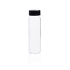 Kimble 60941A-12 Clear Sample Vial, 12 mL with 15-425 Black phenolic cap and cone-shaped PE liner, Case of 144