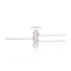 Kimble 845100-0004 Three-Way Double Oblique High-Vacuum Stopcock, with Glass Plug, Bore 4 mm