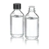 Wheaton 219497 Media / Lab Bottle, non graduated, with Polyethylene (LDPE) lined Phenolic cap, clear, 250 mL, Case of 48