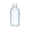 Wheaton W217852 Clear Safety Coated Boston Round Bottle, Poly-Vinyl Lined White Polypropylene Cap, 8oz, Case of 12