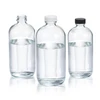 Wheaton W216805 Boston Round Bottle, 32oz, clear, white Polypropylene, Poly-Vinyl, Case of 12