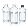 Wheaton W216807 Boston Round Bottle, 2oz, clear, white Polypropylene, PTFE faced foamed Polyethylene, Case of 24