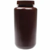 NEST 334201 1000 mL Wide Mouth Round Storage Bottle, Polypropylene (PP), Amber, Sterile, Leakproof Linerless Cap
