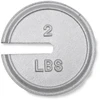OHAUS 83040445 Cast Iron Slotted Weight, 2 lb, ASTM Class 6, One-Piece, No Certificate