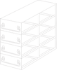 Crystal UFD-24-375 Upright Freezer Drawer Rack for 3.75" Boxes