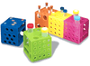 Cube Rack, Interlocking, Assorted Colors, 5/pack