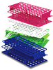 OneRack™ Full-Size Polypropylene Test Tube Racks, 16mm, Blue, Case of 8 Racks