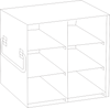 Rack For Large 2″ Cardboard Boxes and 100-Cell Hinged Top Plastic Storage Boxes, 2x3 configuration