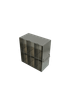 Stainless steel upright freezer rack for 96- and 384-well microplates, 3 compartments deep by 2 high, 12 inches tall