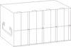 Stainless steel upright freezer rack for 96- and 384-well microplates, 4 compartments deep by 2 high, 11 inches tall
