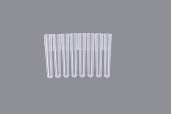 NEST 628124 1.1 mL Cluster Tubes, 8-Tube Strip Format, Rack Packaging, Sterile, Case of 600 (50 Racks x 12)