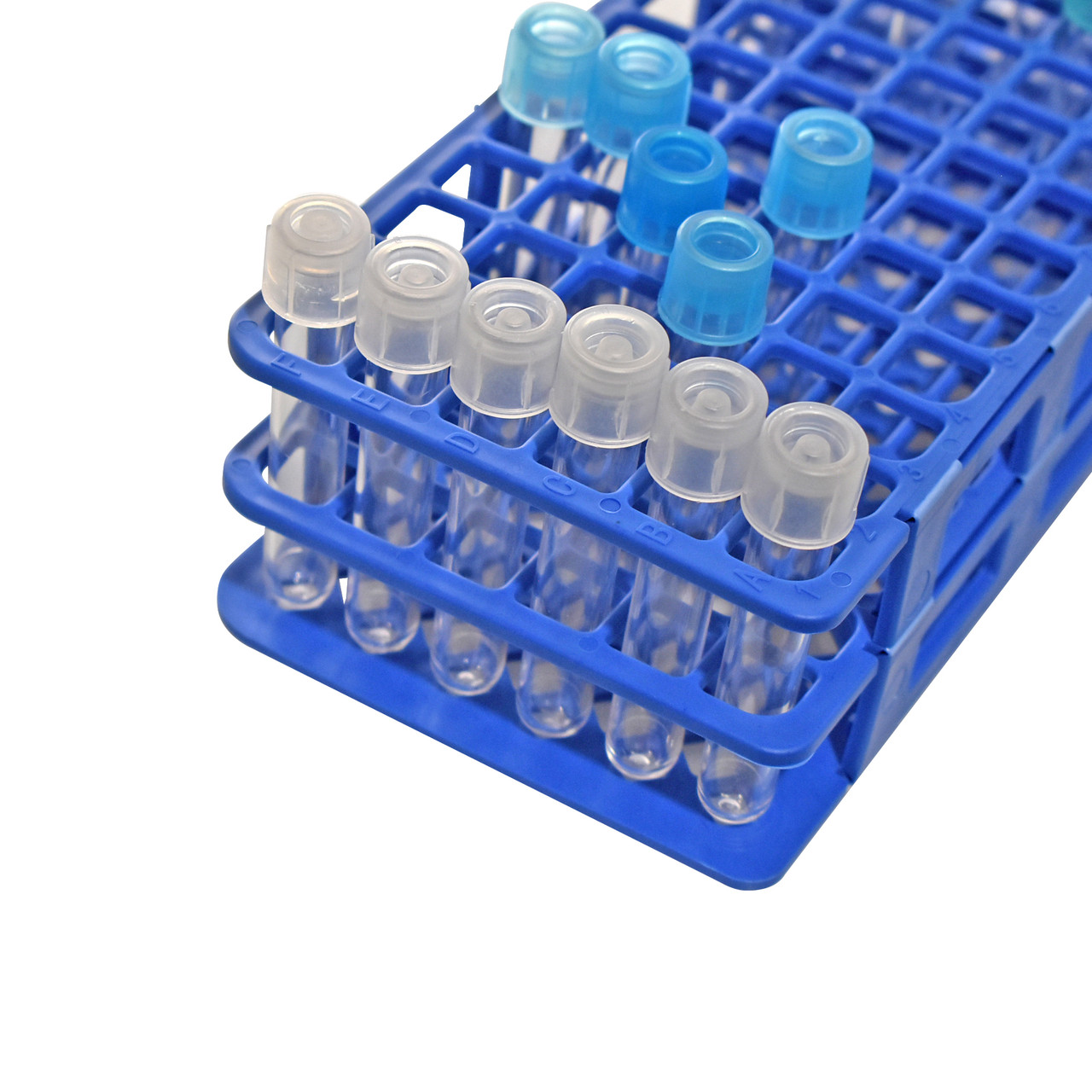 Test Tube Rack, 90-Place (6 rows of 15), fits 12-14mm Diameter Tubes, for Test, Culture, and FACS Tubes, 247×105×63mm
