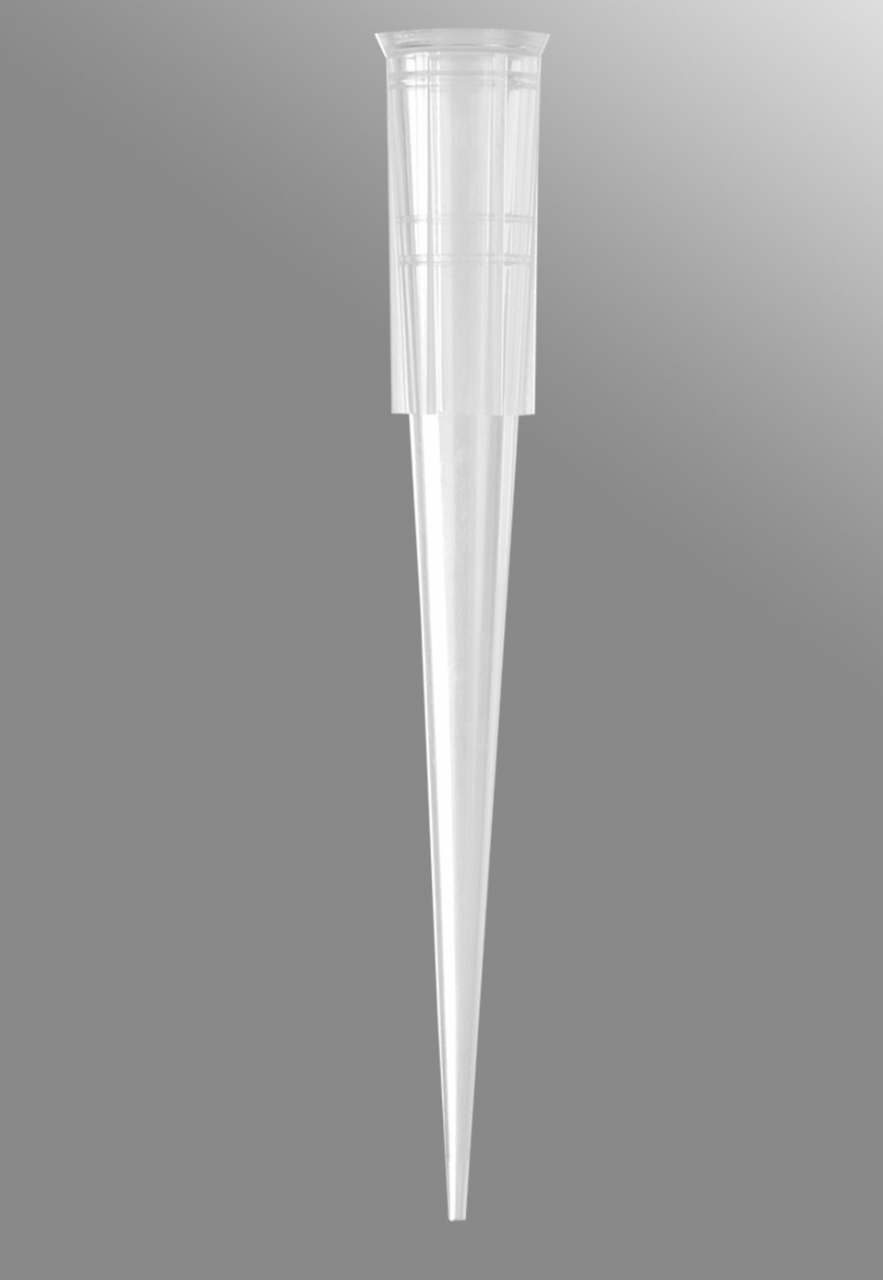 Axygen® 200 µL Universal Fit Pipet Tip, Beveled, Hinged Racks, Clear, Sterile, 96 Tips/Rack, 10 Racks/Pack, 5 Packs/Case