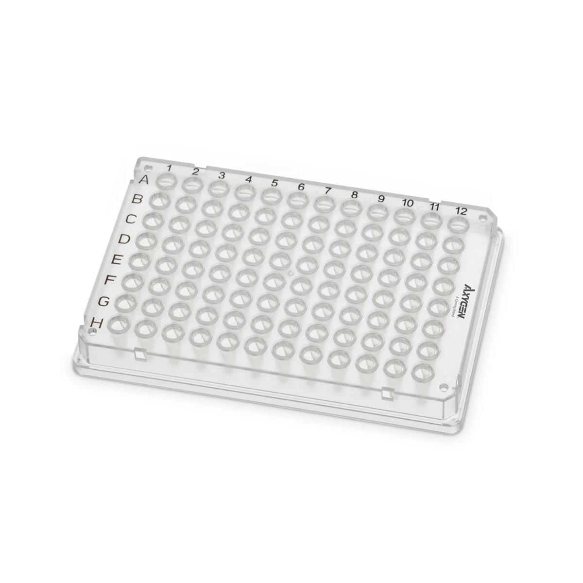 Axygen® RIGIPLATE® 96-Well PCR Microplate, Clear PC Frame, Clear PP Tubes, ANSI/SLAS Footprint, Full Skirt, 50/case
