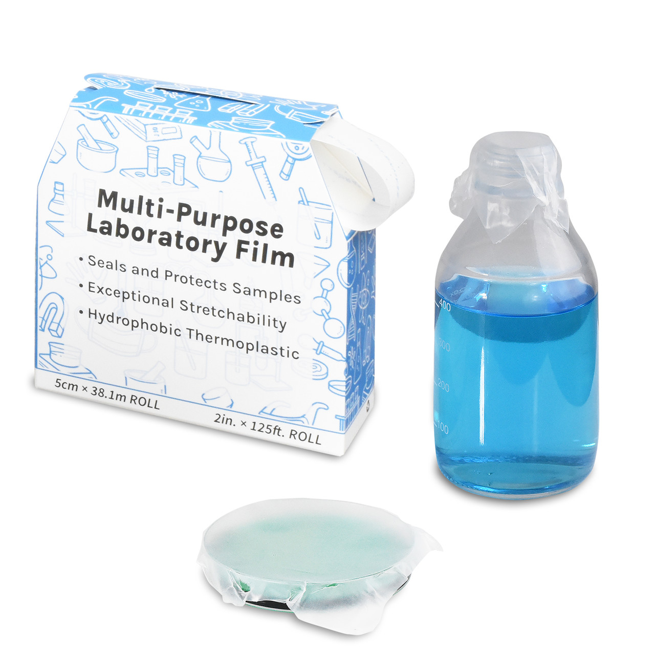 HyperStretch™ Multi-Purpose Laboratory Sealing Film, Paraffin/Polyolefin, 125ft of 2in Sealing Film, 1 Roll