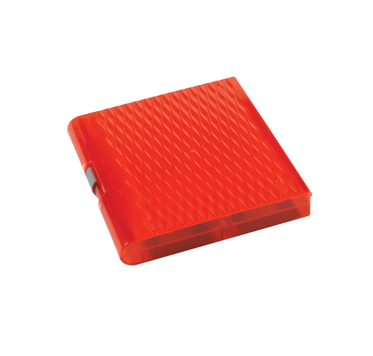 Premium Plus Slide Box, 100 place, translucent red, pk5