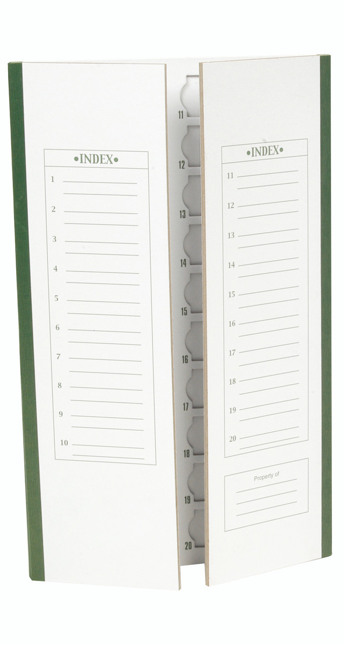 20-Place Cardboard Slide Tray, Green Trim