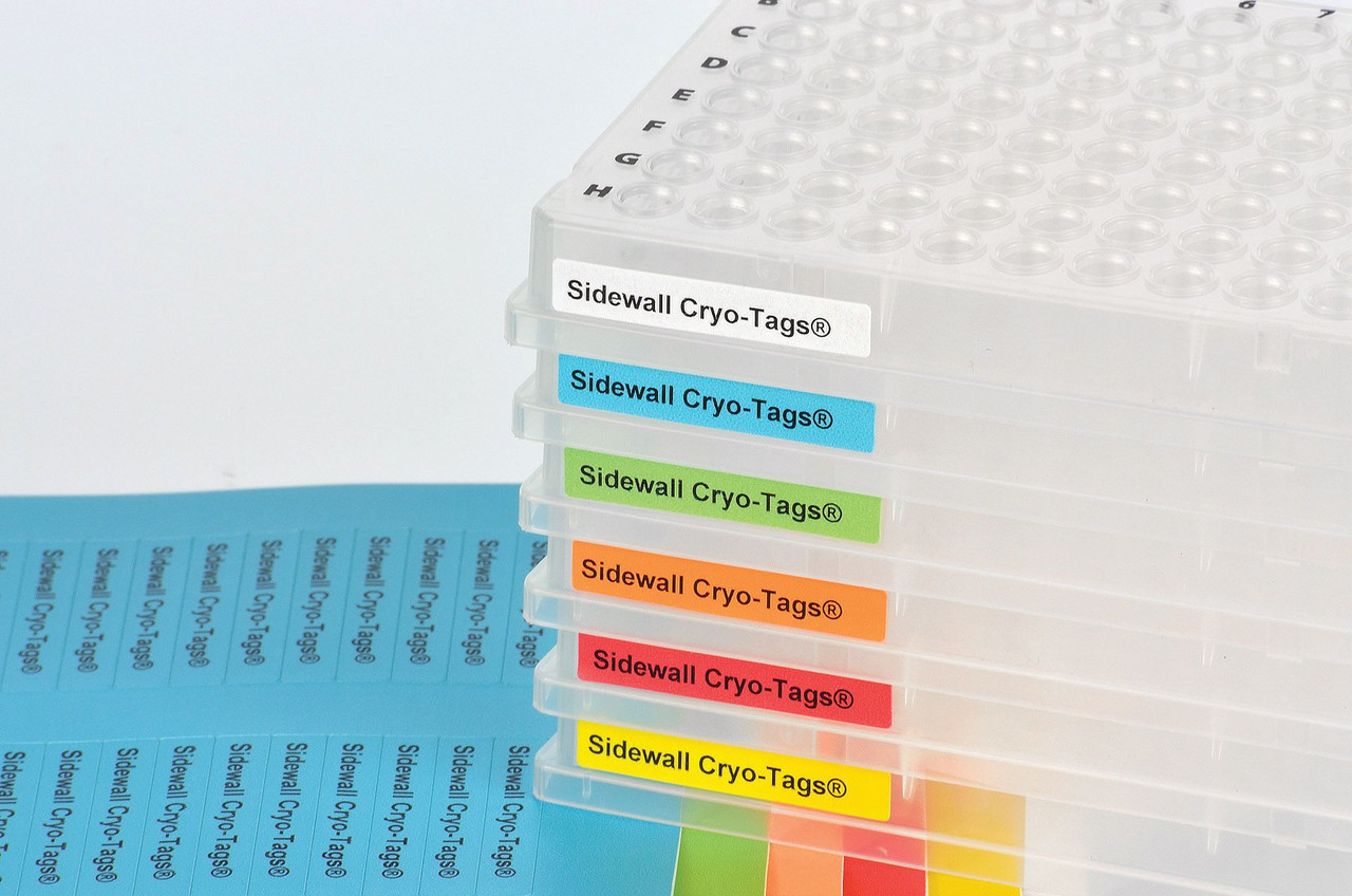 Laser Sidewall Cryo-Tags® 1.50 x 0.25"  1040/pk Rainbow