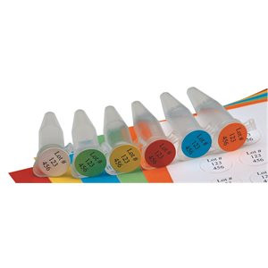 Laser Tough-Spots® Sheet Labels, 0.2 mL Tubes, Rainbow, PK 20