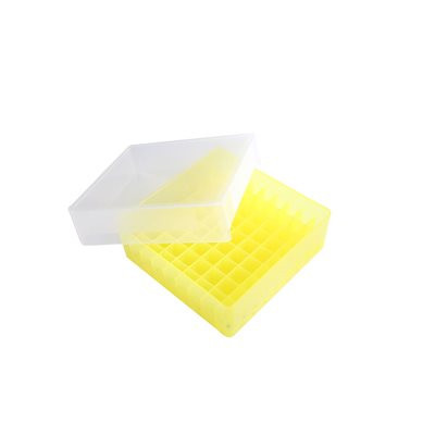 Heathrow Scientific 120038 81-Well Tube Storage Box, Yellow, Pack of 5