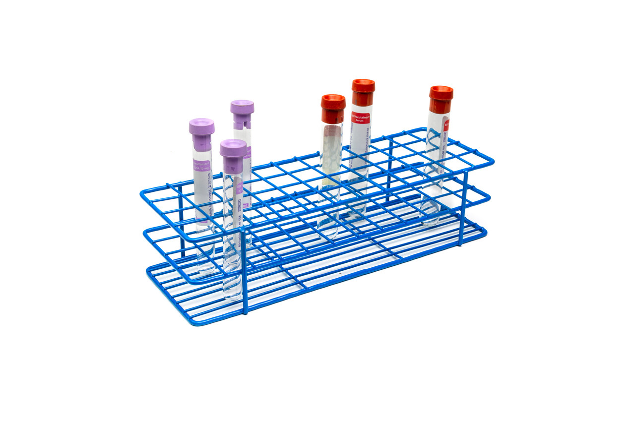 Coated Wire Tube Rack 13-16mm 4x12 Format, Blue