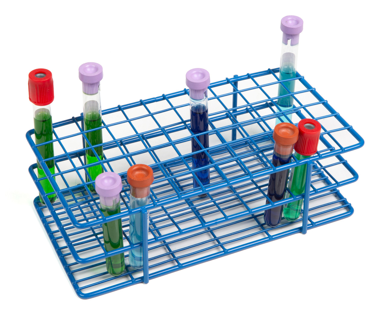Coated Wire Tube Rack 10-13mm 6x12 Format, Blue