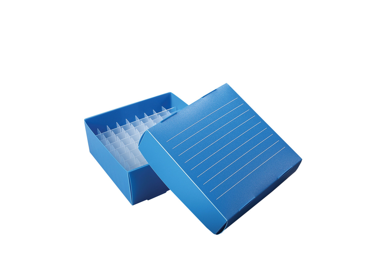 Polypropylene Film Cryogenic Freezer Box, 1.5/2mL, 81-Place, Blue
