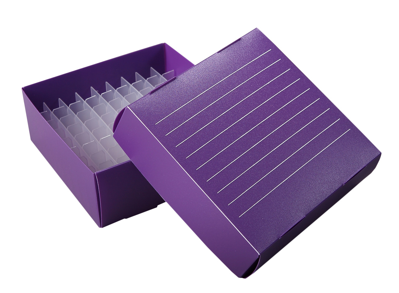 Polypropylene Film Cryogenic Freezer Box, 1.5/2mL, 81-Place, Purple