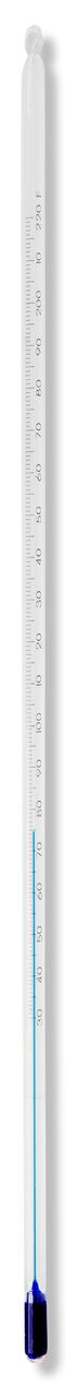 Thermometer, Blue Liquid, 30 to 220°F, Partial Immersion, encapsulated in FEP, 16"