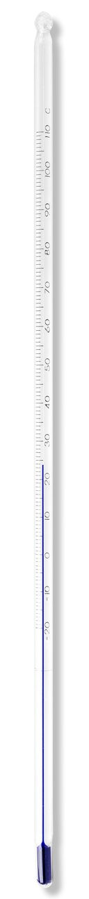 Thermometer, Blue Liquid, -20 to 110°C, Partial Immersion, encapsulated in FEP