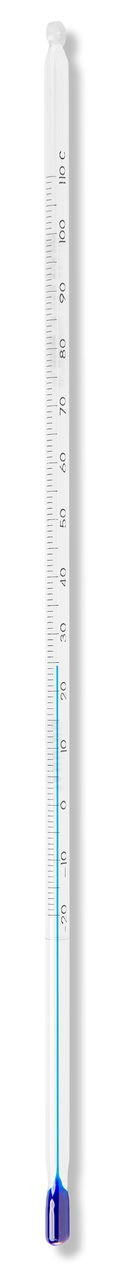 Thermometer, Blue Liquid, -20 to 110°C, Partial Immersion, 12 in