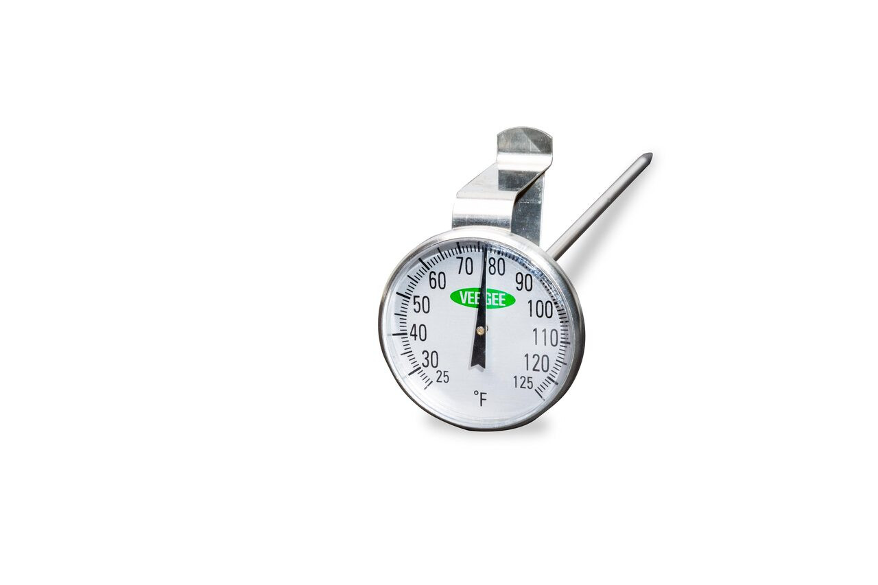 Thermometer, Dial, 25 to 125°F, 1.75 in Diam.