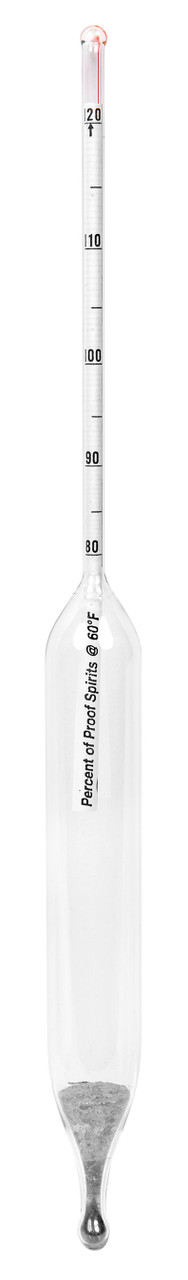 Alcohol Hydrometer, Proof Scale, IRS Specification, Size B