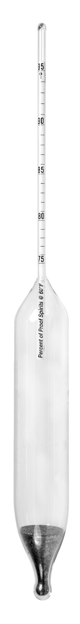 Alcohol Hydrometer, Proof Scale, IRS Specification, Size K