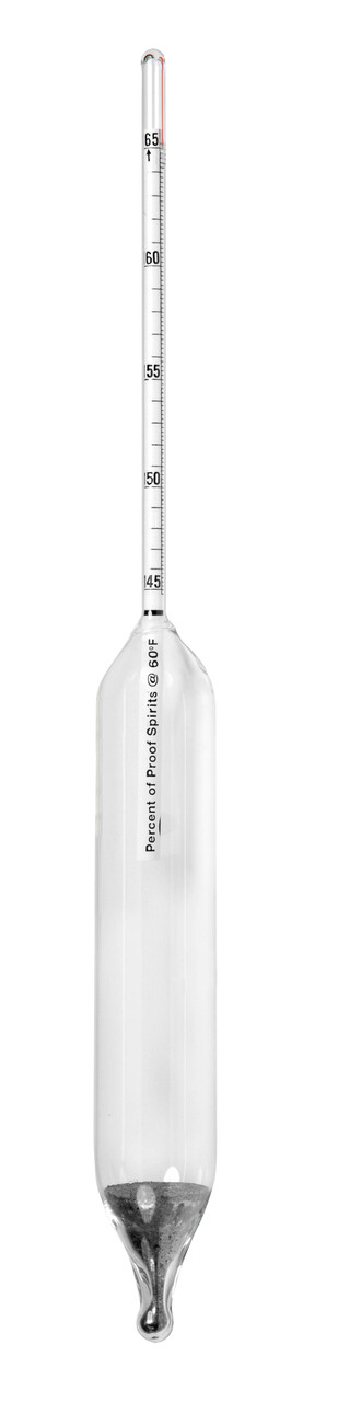 Alcohol Hydrometer, Proof Scale, IRS Specification, Size P