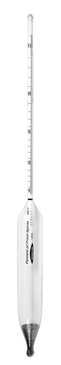 Alcohol Hydrometer, Proof Scale, IRS Specification, Size R