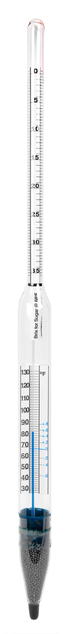 Brix Hydrometer, with Thermometer (°F) 0 to 35°
