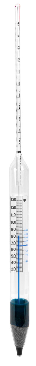 Brix Hydrometer, with Thermometer (°F) -5 to 5°