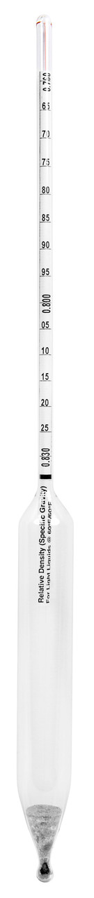 Specific Gravity Hydrometer, 0.760 to 0.830, 0.0005 subdivisions, 330 mm