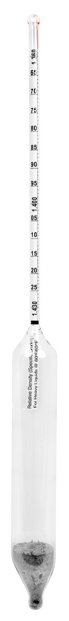 Specific Gravity Hydrometer, 1.360 to 1.430, 0.0005 subdivisions, 330 mm
