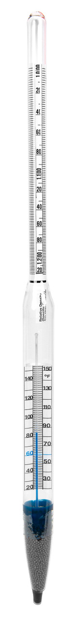 Specific Gravity Hydrometer, with Thermometer, 1.000 to 1.220