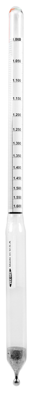 Specific Gravity Hydrometer, 1.000 to 1.600, 0.005 subdivisions, 305 mm