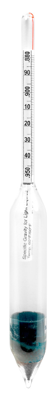Specific Gravity Hydrometer, 0.880 to 0.950, 0.001 subdivisions, 165 mm